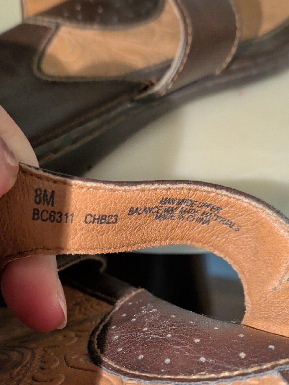 Boc Brown Faux Leather Slide Sandals - Picture 8 of 8